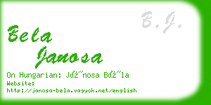 bela janosa business card